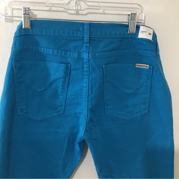 Hudson NWT Brand New Loulou Turquoise with Red Stripe Skinny Jeans size 39 - Picture 6 of 7